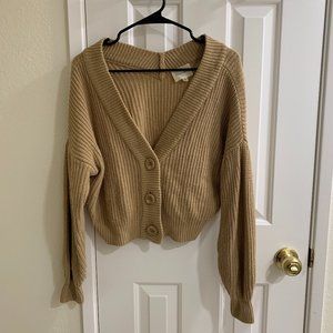 Line & Dot Women Knit Cardigan, Tan, Size XS